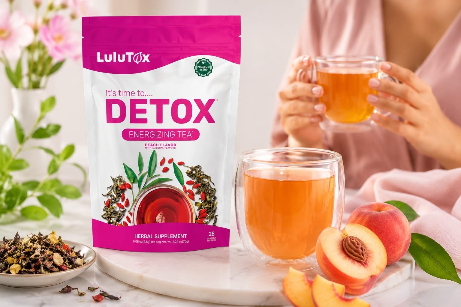 Προετοιμασία και έτοιμο φλιτζάνι τσάι Lulutox
